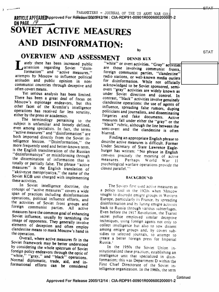 Active Measures CIA-RDP91-00901R000600200001-2 | PDF