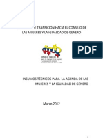 Insumos Técnicos para La Agenda de Las Mujeres y La Igualdad de Género