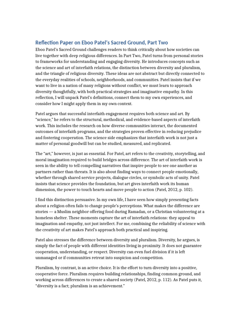 Eboo Patel's Interfaith Engagement Insights | PDF | Interfaith Dialogue ...