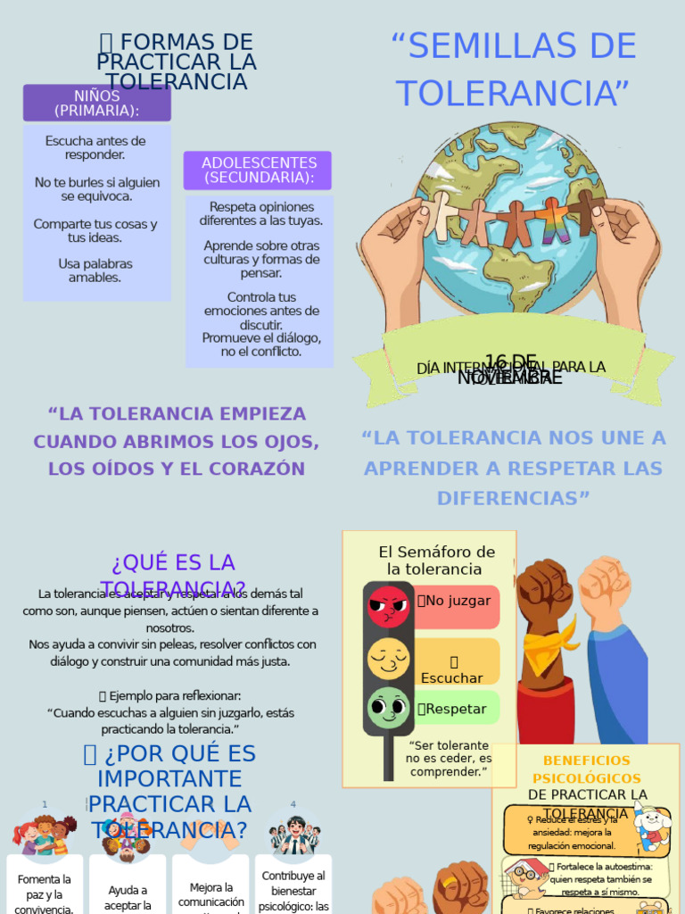 Importancia de la Tolerancia en la Educación | PDF | Tolerancia | Las ...
