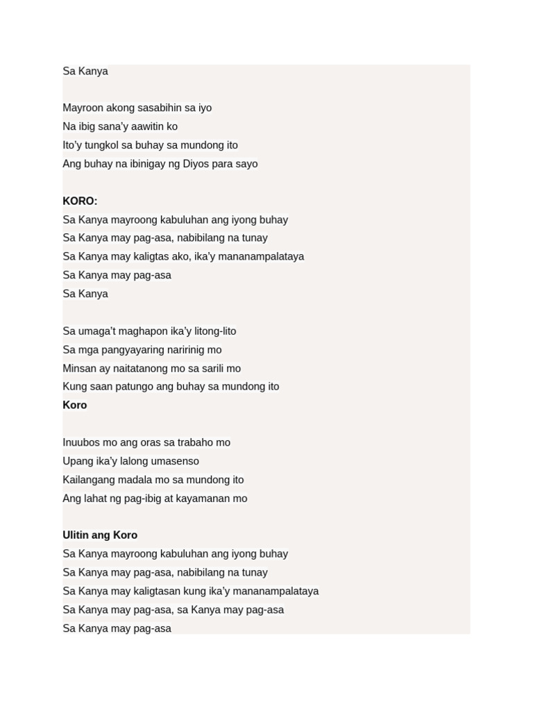 Sa Kanya | PDF
