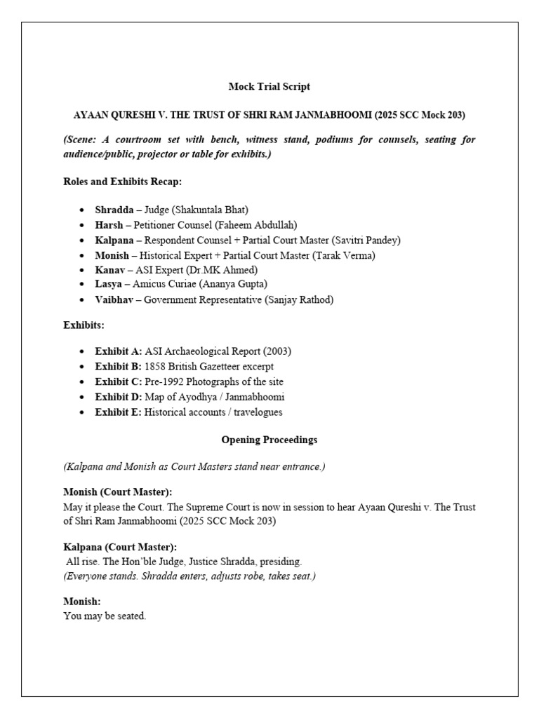 Mock Trial Script (Final) | PDF | Rule Of Law