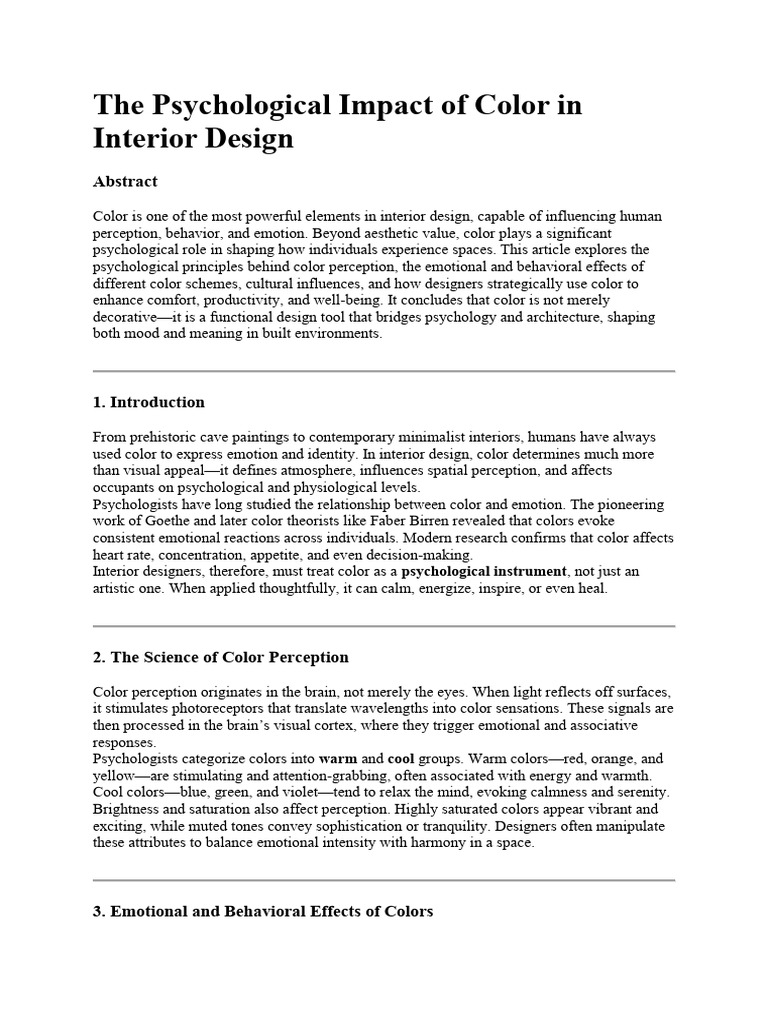 Psychological Effects of Color in Design | PDF | Color | Emotions