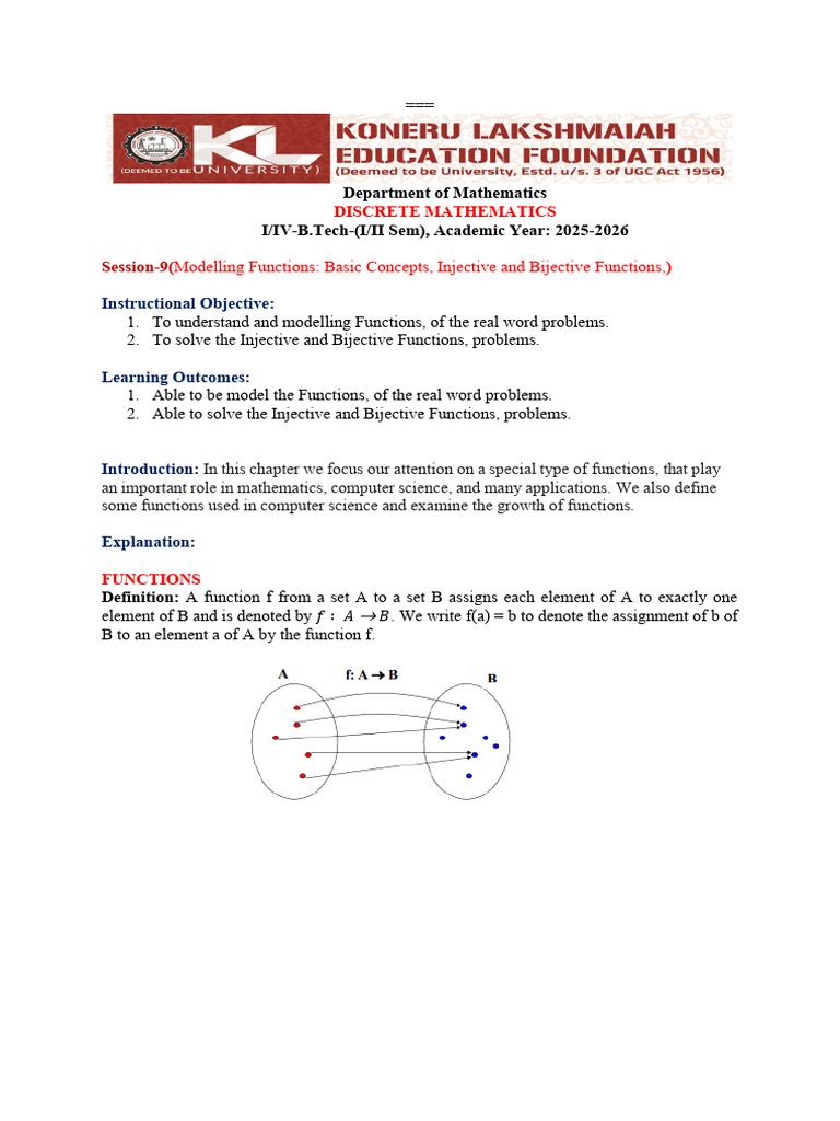 Modelling Functions: Injective & Bijective Concepts | PDF | Argument ...