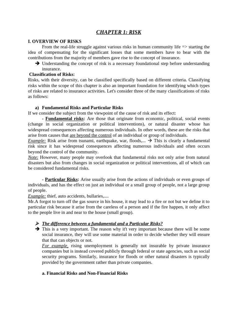 Understanding Risk and Insurance Types | PDF | Insurance | Risk
