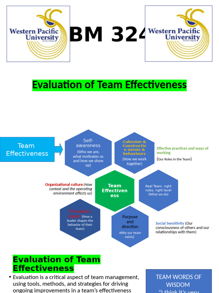 Team Effectiveness Evaluation Guide | PDF | Performance Appraisal ...