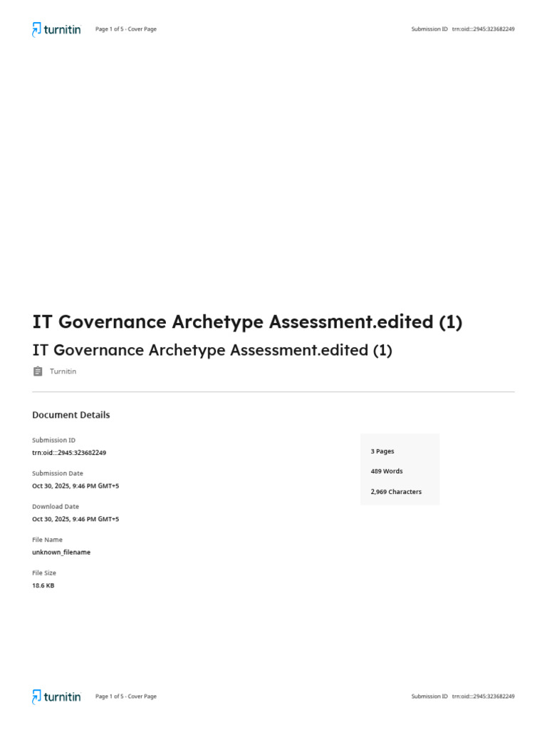 IT Governance Archetype Analysis | PDF | Turnitin | Governance