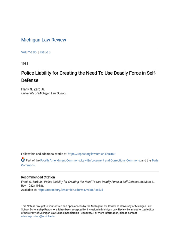Police Liability in Deadly Force Cases | PDF | Tort | Causation (Law)