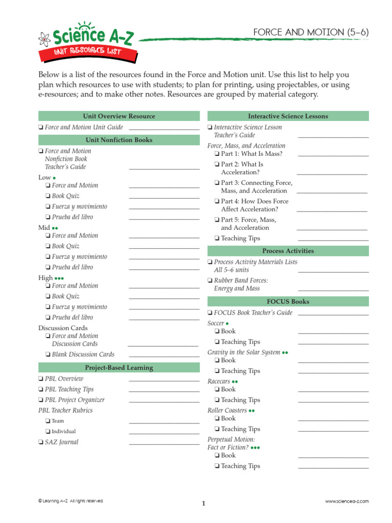 Grade 5 Force and Motion Resources | PDF | Force | Physical Phenomena