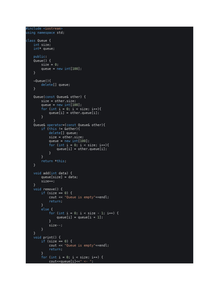 C++ Queue Class Implementation | PDF