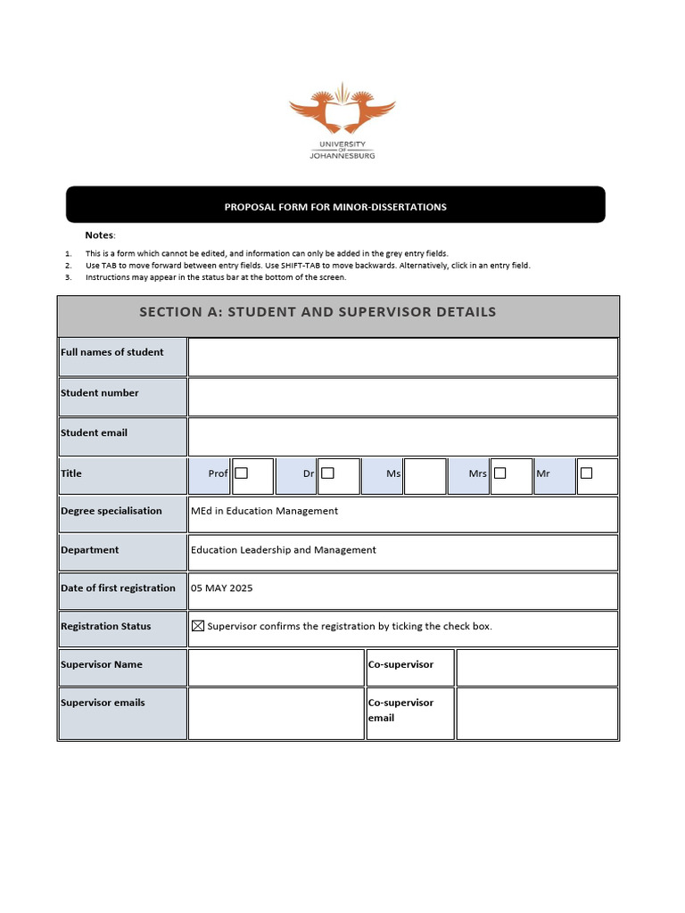 Minor Dissertation Proposal Form | PDF | Qualitative Research | Survey ...