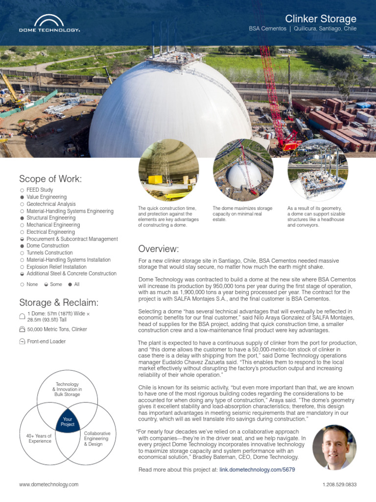 Clinker Storage Dome for BSA Cementos | PDF | Engineering