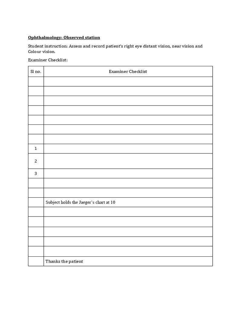 Ophthalmology Patient Eye Examination Guide | PDF | Sensory Organs ...
