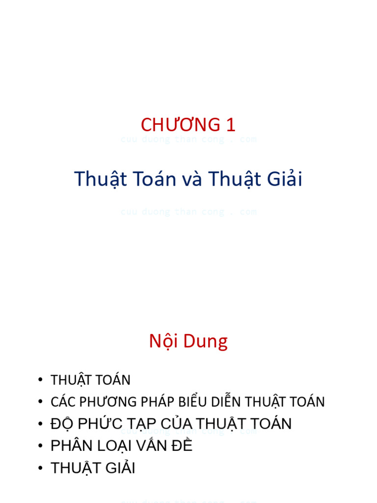Nhap Mon Lap Trinh Csltnnl01 Thuat Toan Va Thuat Giai (Cuuduongthancong ...