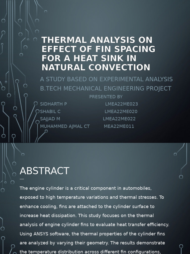 Thermal Analysis of Heat Sink Fins | PDF | Heat Transfer | Thermodynamics