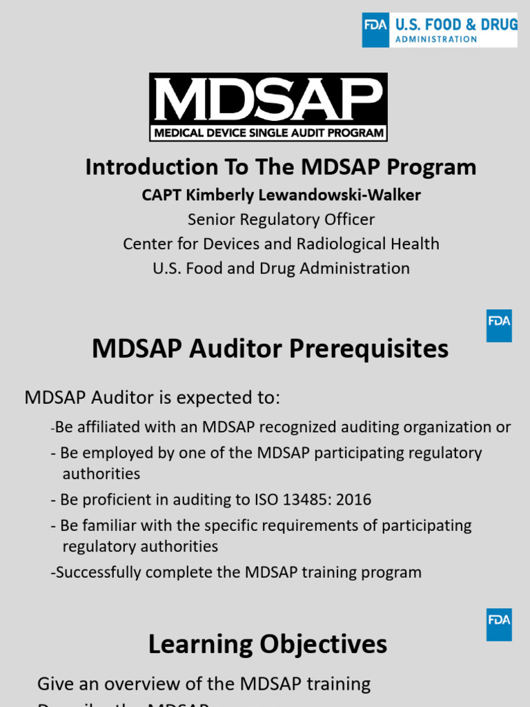 Introduction To The MDSAP Program Slides | PDF | Medical Device ...