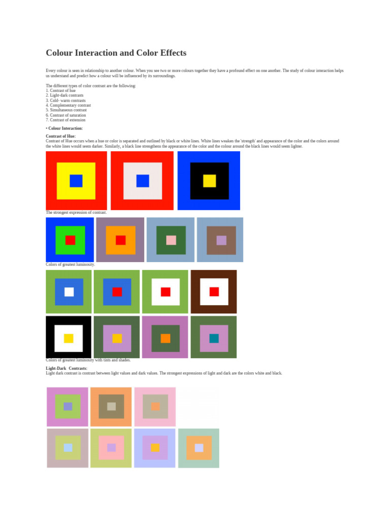 Understanding Colour Interaction Effects | PDF | Color ...