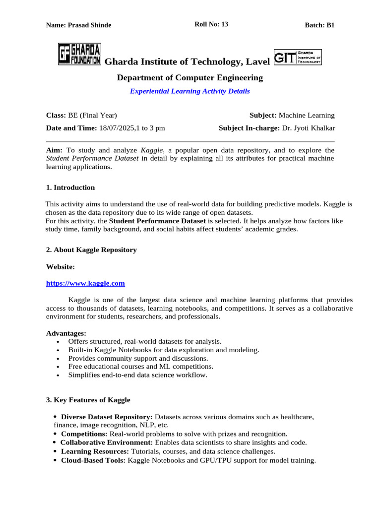 Analyzing Kaggle Student Performance Data | PDF | Data Science ...