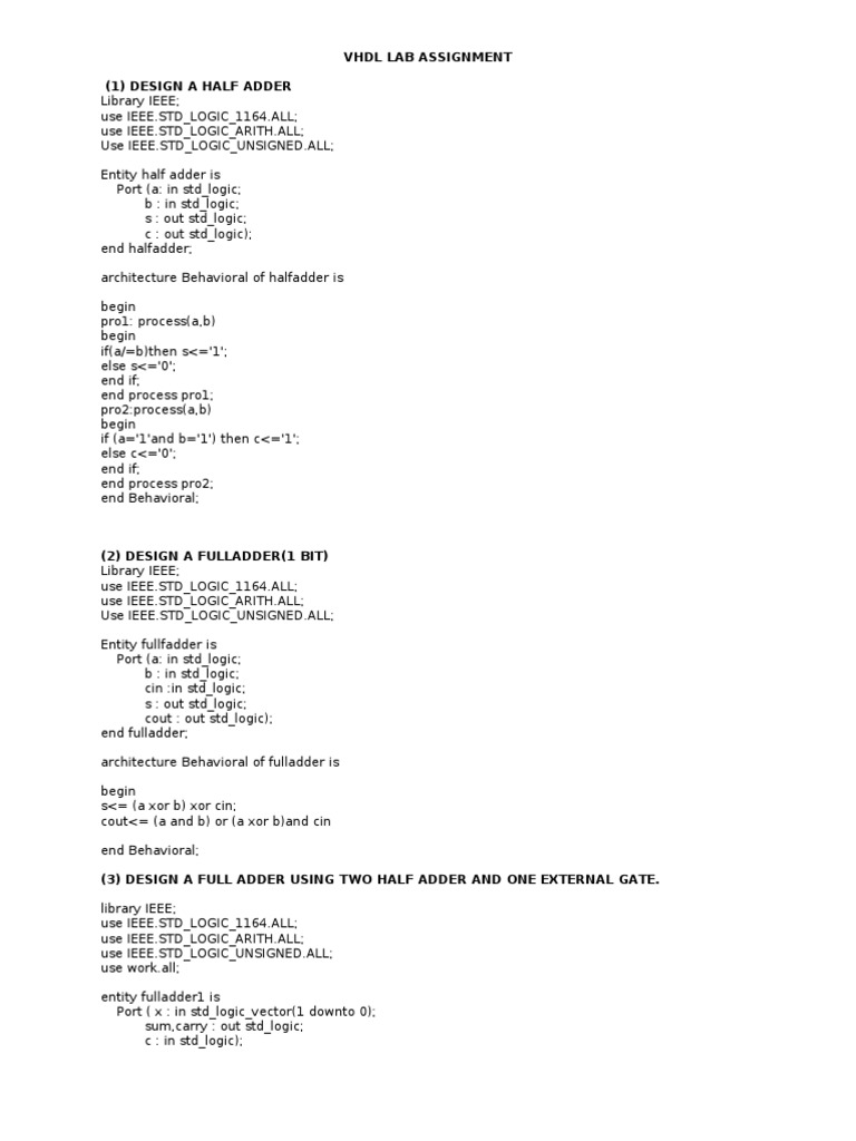 VHDL Complete | PDF | Vhdl | Function (Mathematics)