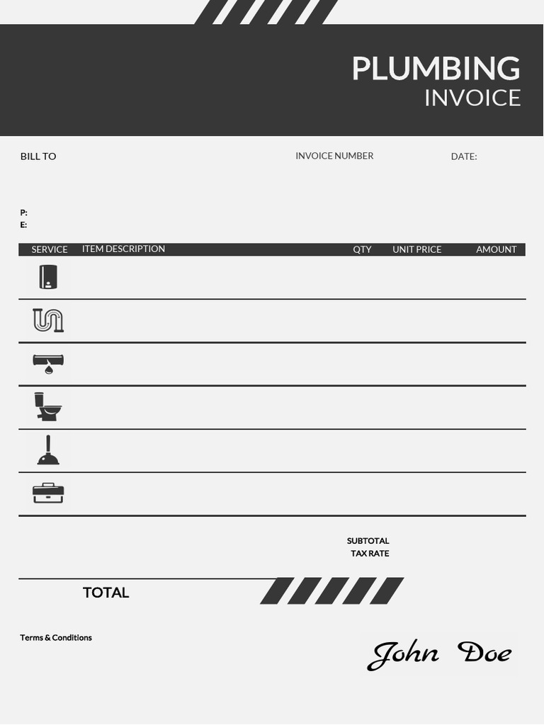 Plumbing Invoice Template PDF | PDF | Leak | Plumbing