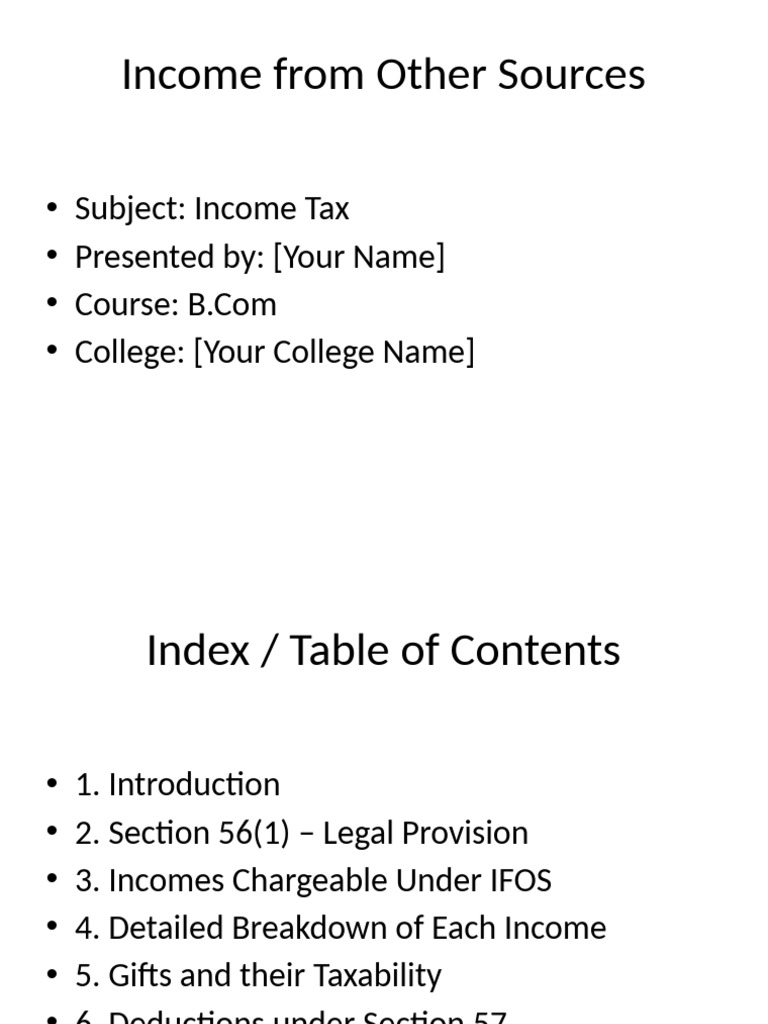 Understanding Income from Other Sources | PDF | Income | Flat Tax