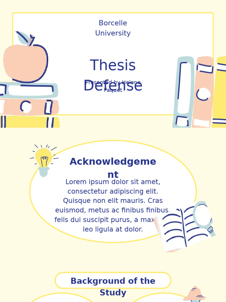 Thesis Defense Overview at Borcelle University | PDF