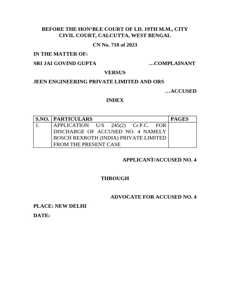 Discharge Application for Bosch Rexroth | PDF | Crimes | Crime & Violence