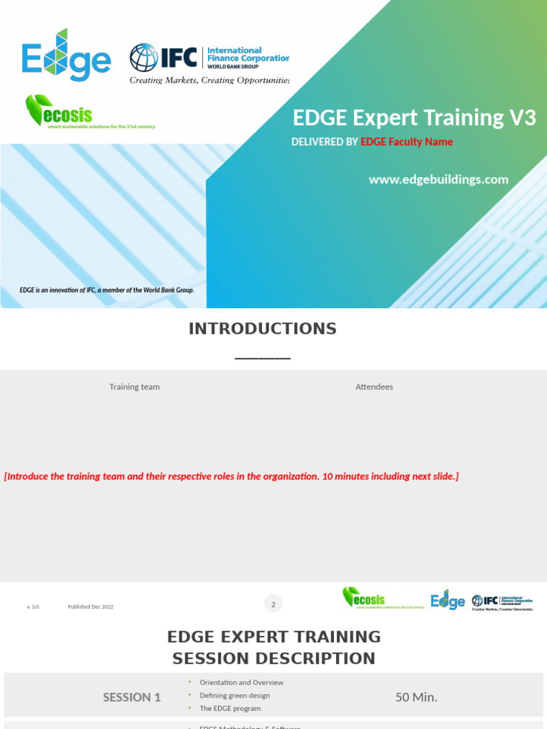 EDGE Expert Training Overview | PDF | Green Building | Efficient Energy Use