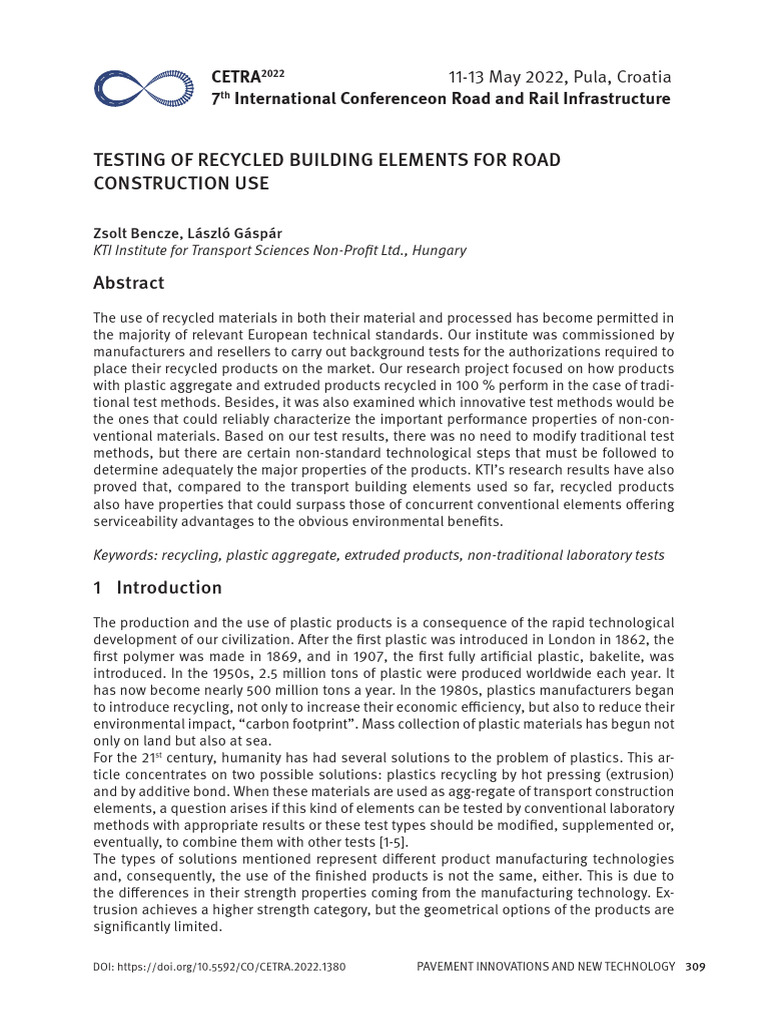 Testing Recycled Materials in Road Construction | PDF | Concrete | Road ...