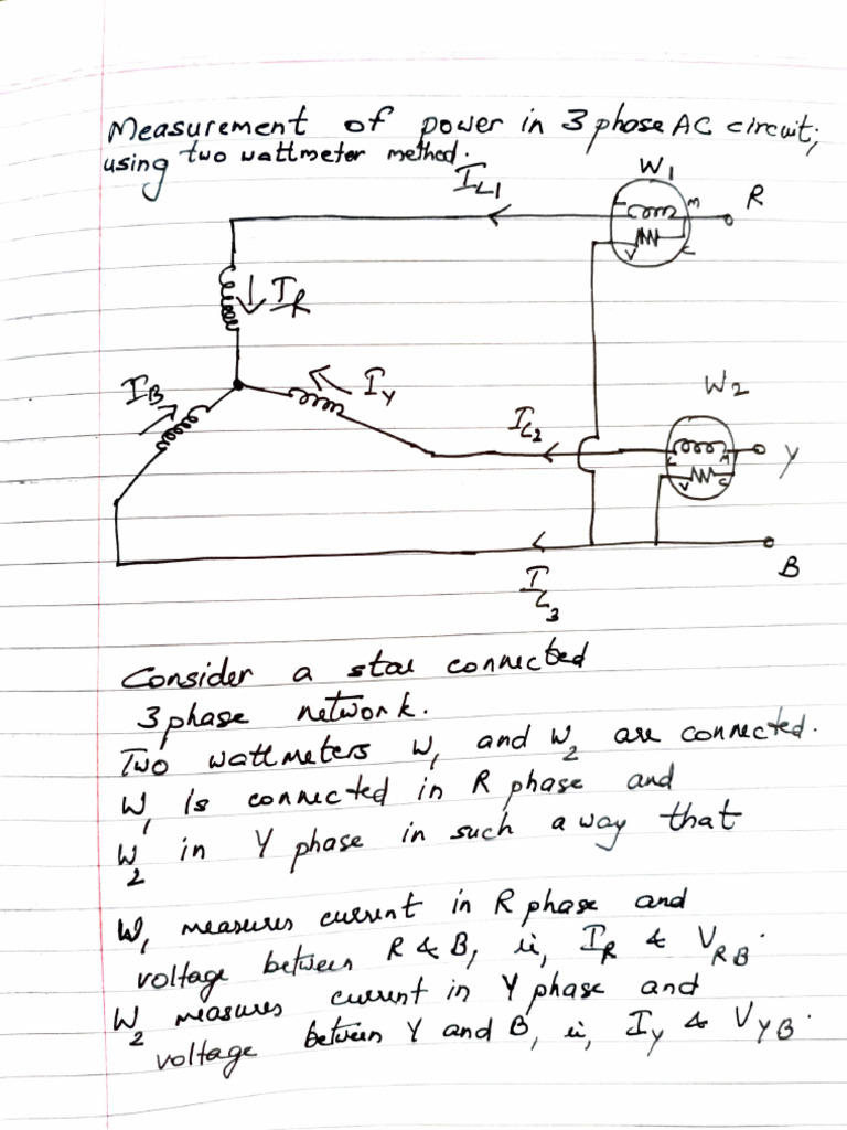 Two Wattmeter Method For 3 Phase AC Power Measurement | PDF