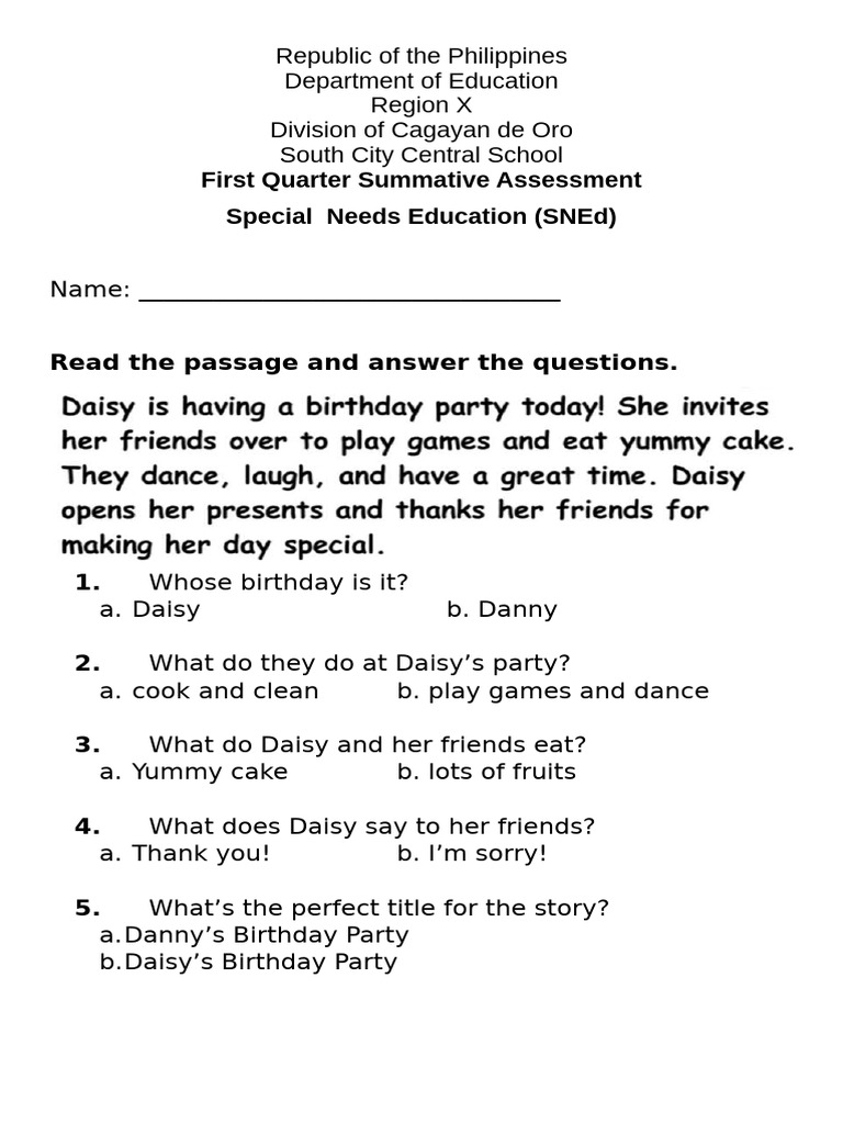 Special Needs Education Assessment Guide | PDF
