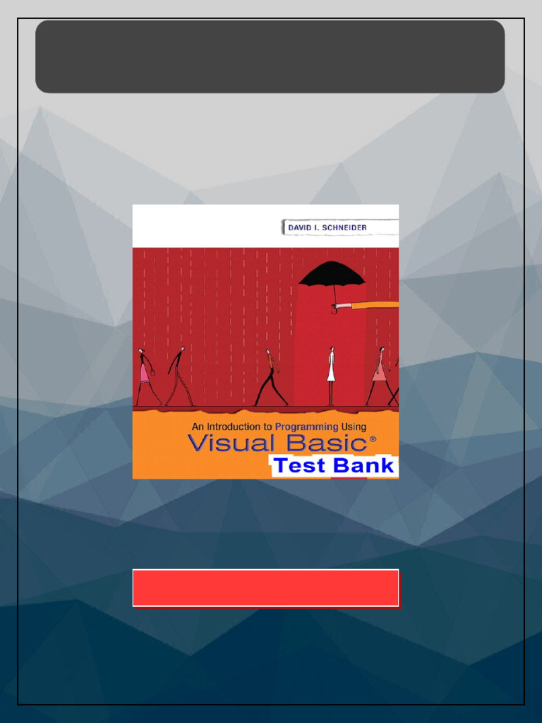 Introduction to Programming Using Visual Basic 10th Edition Schneider ...
