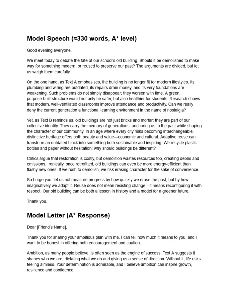 Model Speech ( 330 Words, A Level) | PDF | Courage