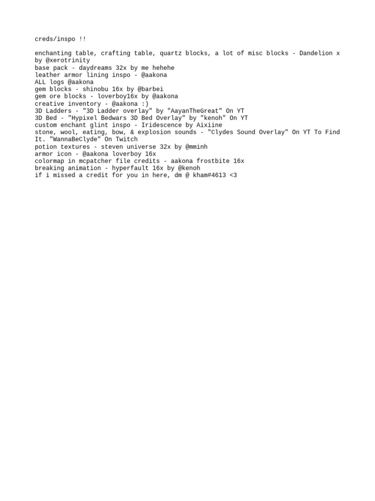 Credits!! | PDF