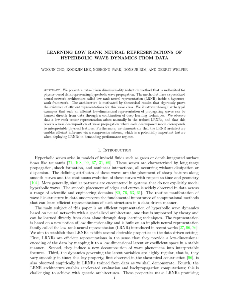 Learning Low Rank Neural Representations of Hyperbolic Wave Dynamics ...