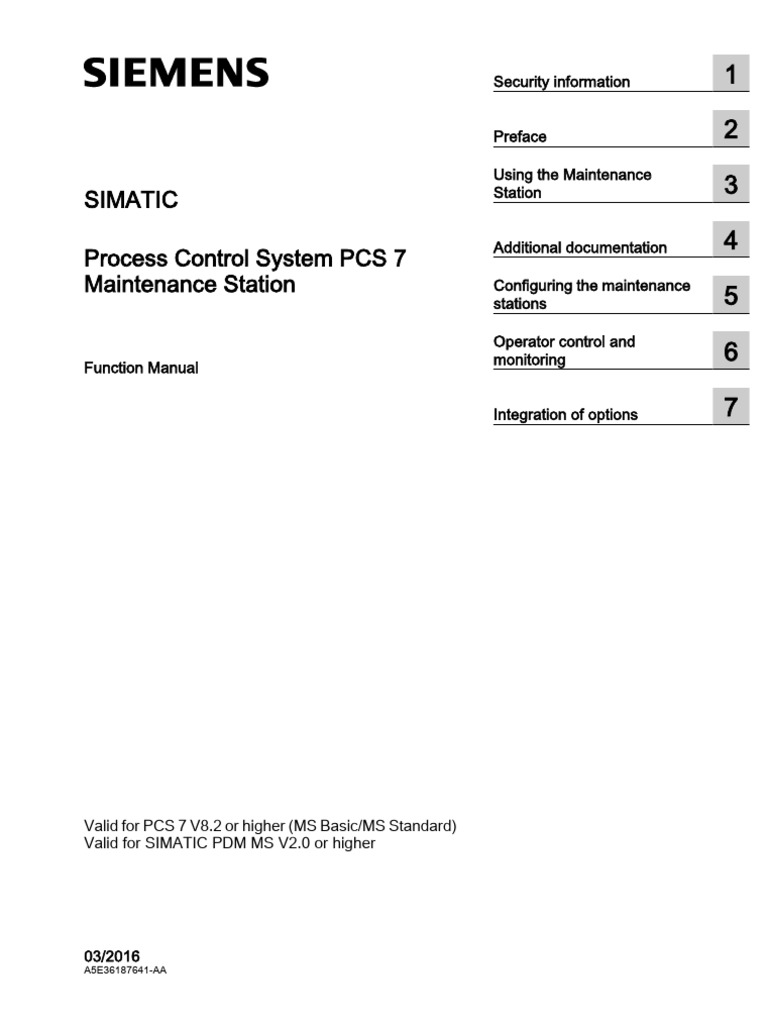 PCS 7 Maintenance Station Manual | PDF | Personal Computers | Safety