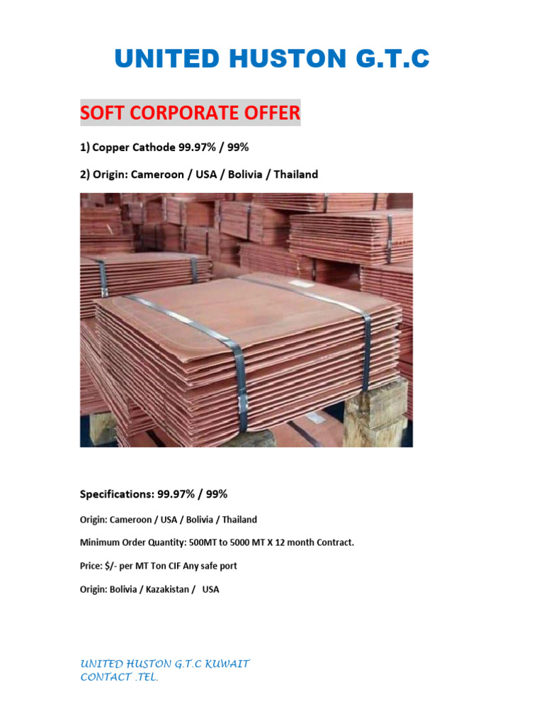 SCO Copper Cathode - HUC-2 | PDF | Letter Of Credit | Business Law