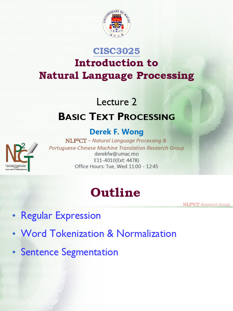 Lecture 2 (Text Processing) | PDF | Regular Expression | Automata Theory