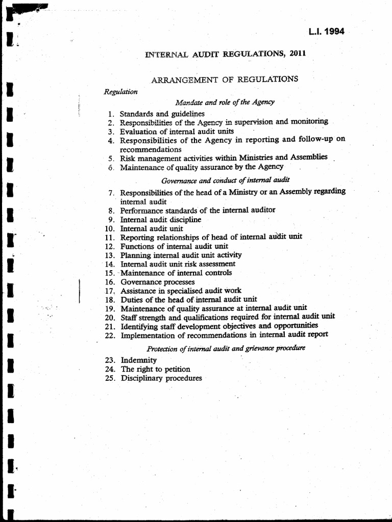 Internal Audit Regulations | PDF