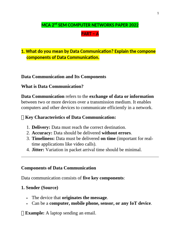 Data Communication Concepts and Types | PDF | Transmission Medium ...