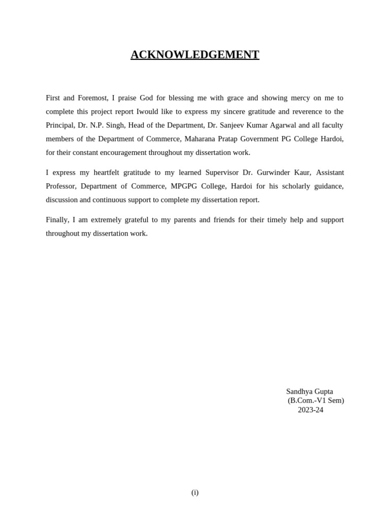 Acknowledgement | PDF