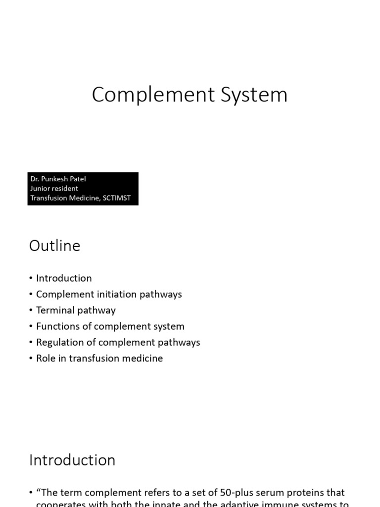 Complement System, 19th June 2024 | PDF | Complement System | Immune System