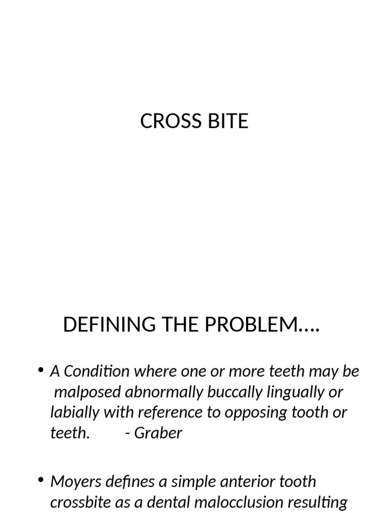 Understanding Anterior Dental Crossbite | PDF | Dental Anatomy ...