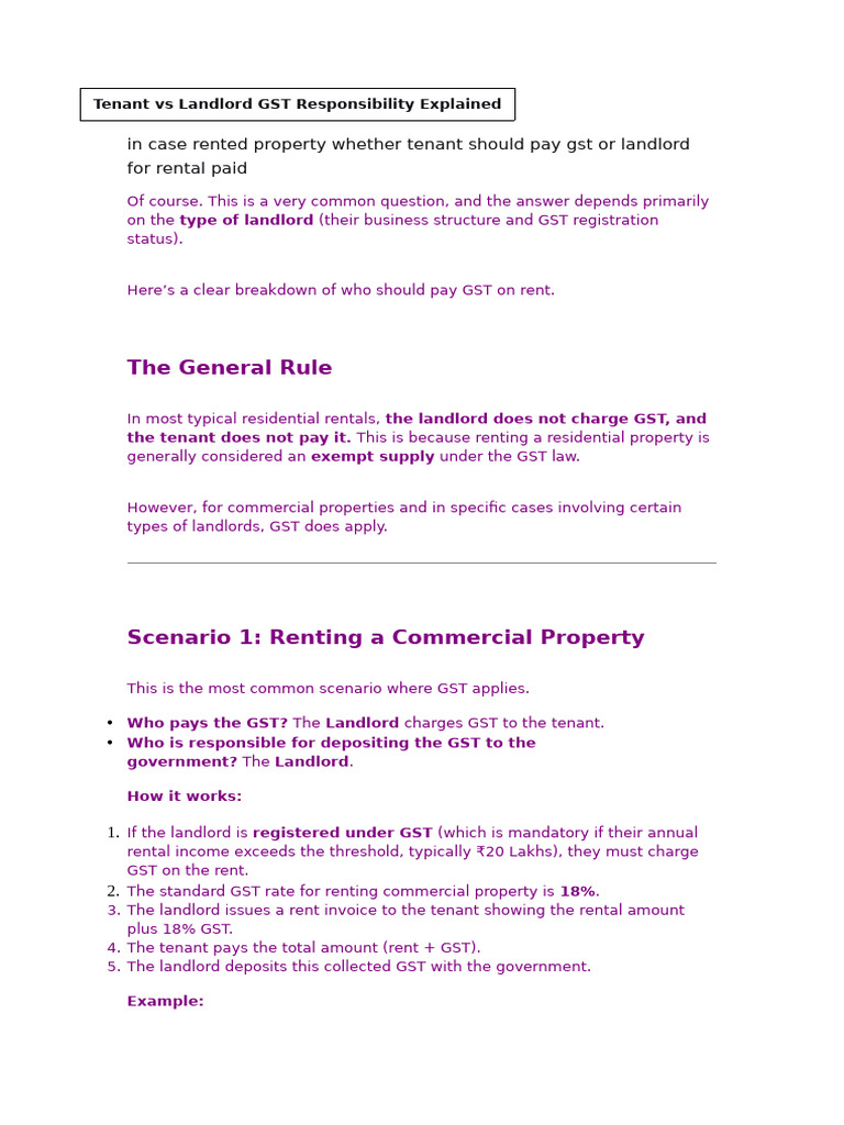 GST and TDS On Rent | PDF | Value Added Tax | Landlord