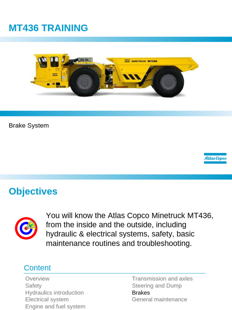 MT436 Brake System Overview and Operation | PDF | Brake | Valve