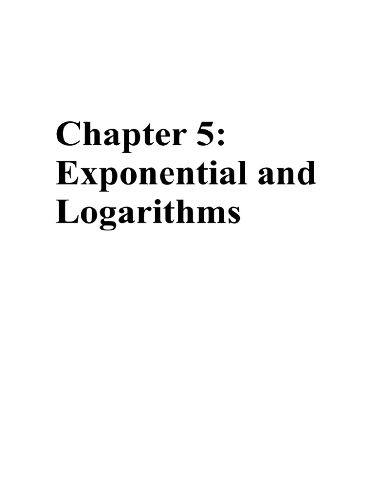 Exponential and Logarithms | PDF
