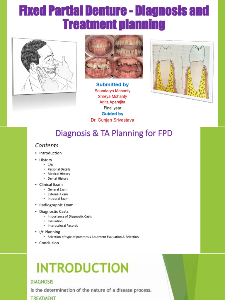 FPD Diagnosis and Treatment Planning | PDF | Dental Anatomy | Dentistry ...