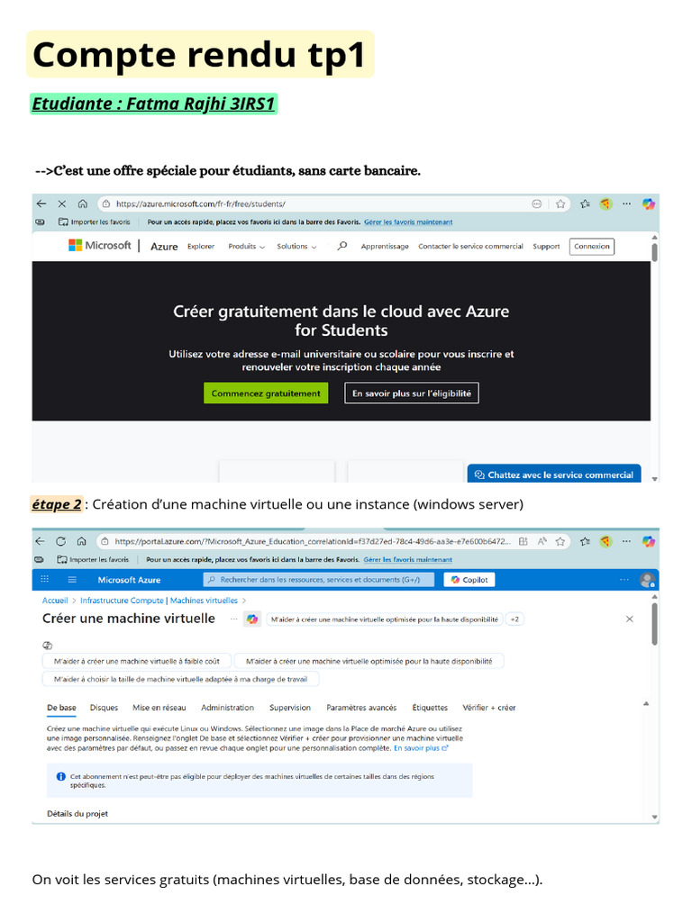 Création d'une machine virtuelle Windows Server | PDF
