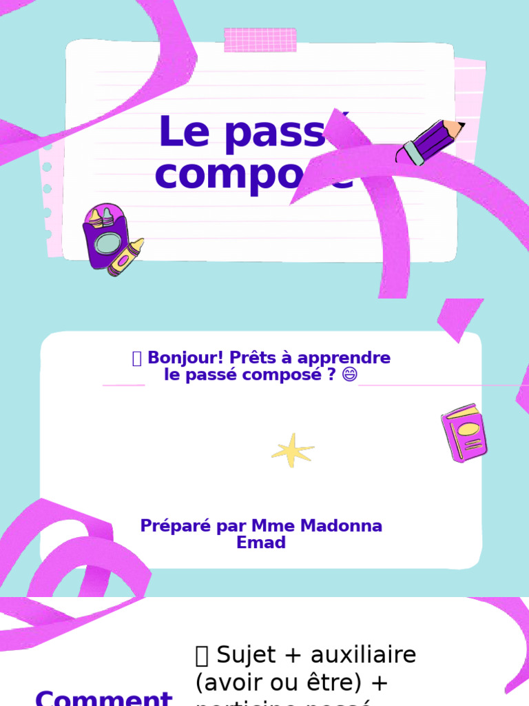 Apprendre le passé composé en français | PDF