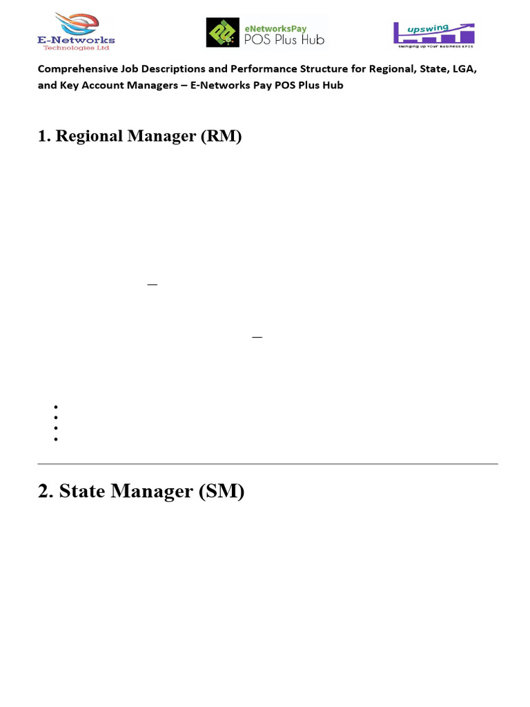 Comprehensive Job Descriptions and Performance Structure For Regional ...